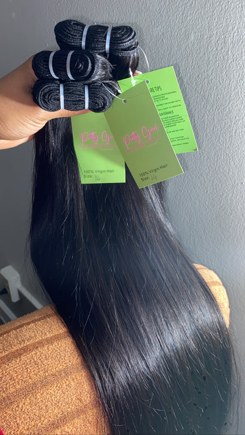 100% Brazilian Virgin Hair (single bundle, press quantity to add more)